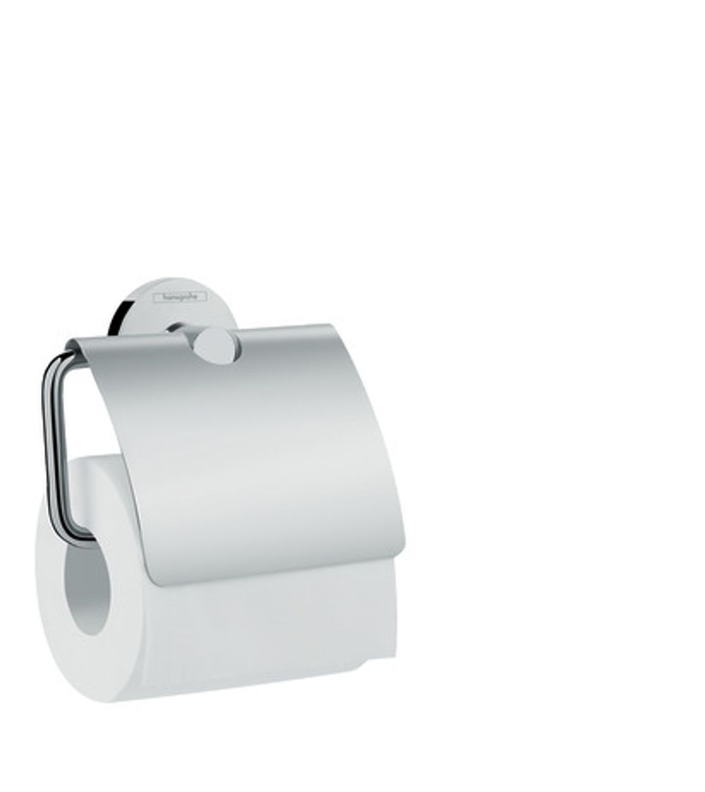 https://raleo.de:443/files/img/11eeea32a616559092906bba4399b90c/size_l/Hansgrohe-HG-Papierrollenhalter-Logis-Universal-chrom-mit-Deckel-41723000 gallery number 1